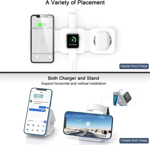 3 in 1 Wireless Charging Pad For Apple And Android