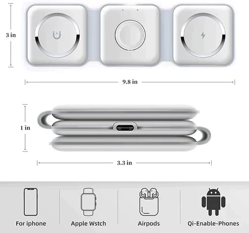 3 in 1 Wireless Charging Pad For Apple And Android