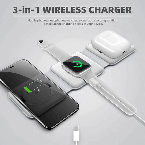 3 in 1 Wireless Charging Pad For Apple And Android