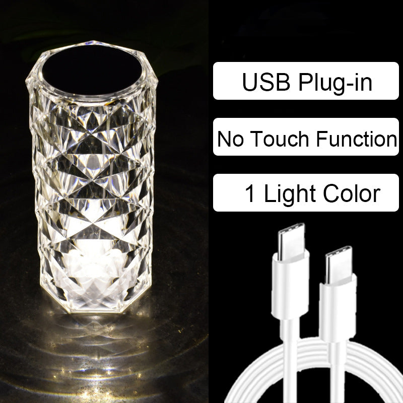 Crystal Diamond Table Lamp 16 Colors Rose Rays