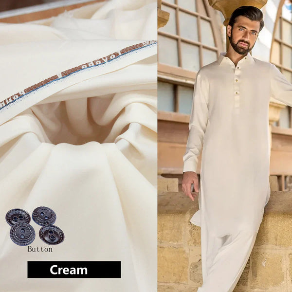 Mens Unstitched Boski Plain Suit Off White