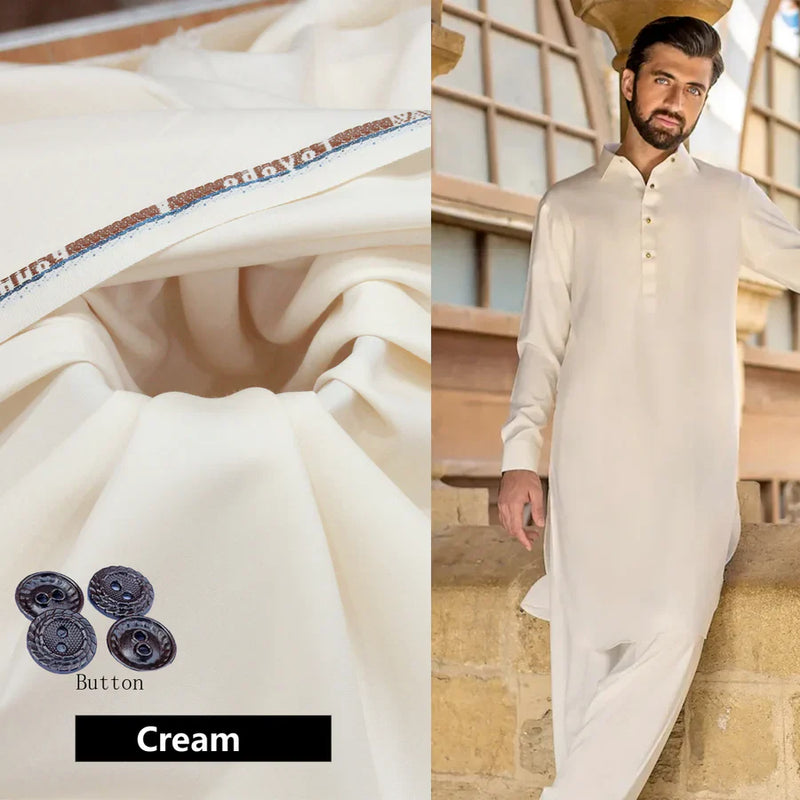 Mens Unstitched Boski Plain Suit Off White