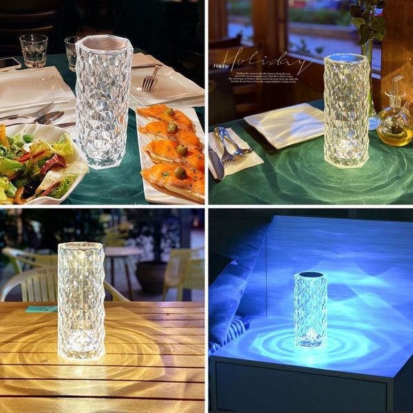 Crystal Diamond Table Lamp 16 Colors Rose Rays